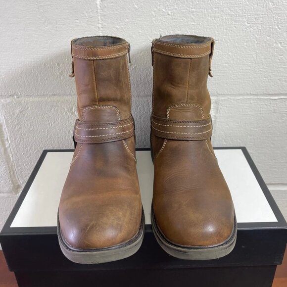 J. Murphy Ankle Boots Harness Brown Nubuck Zip Side Pull On Men's Size 9 M - Picture 1 of 10